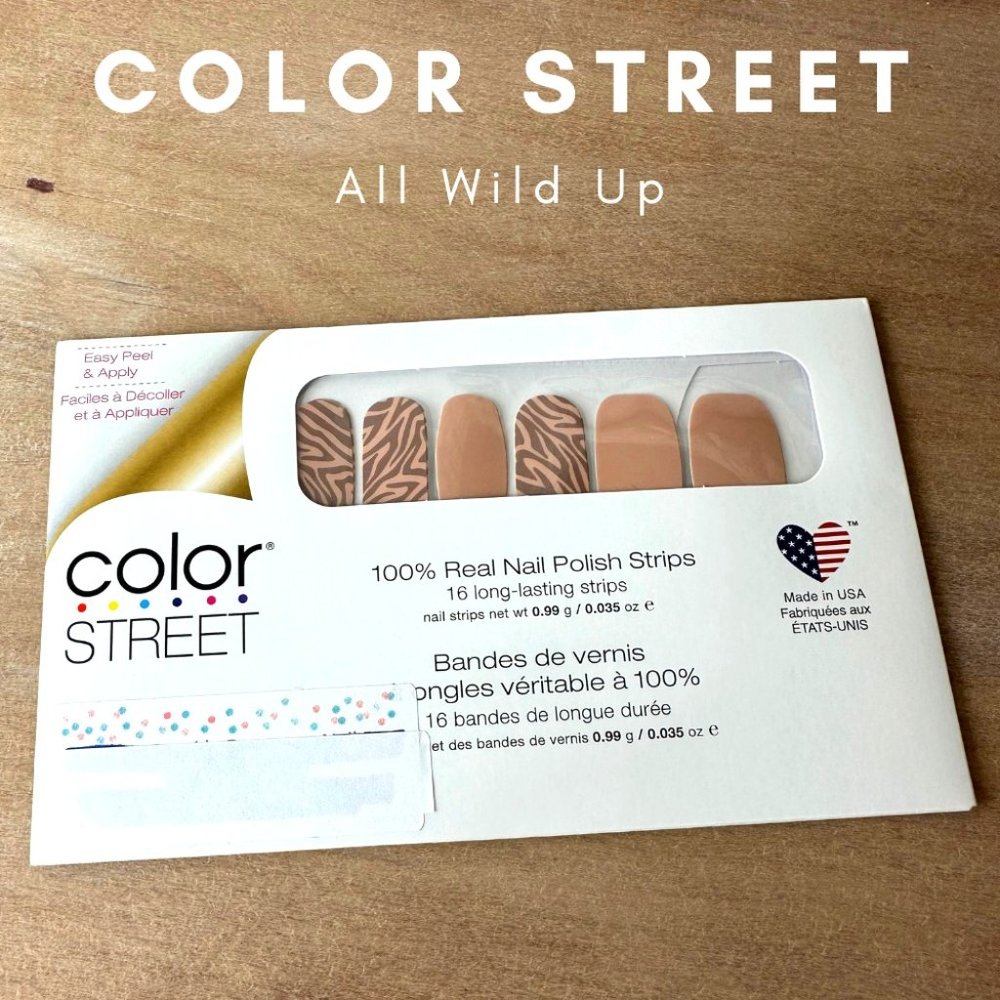 New Sealed Color Street Nail Strips Nail Polish All Wild Up Animal Print Tan